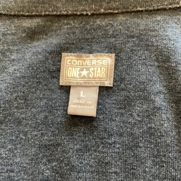 Converse One Star V-Neck Collar Cardigan in Size Large /Dark Gray - Picture 4 of 9